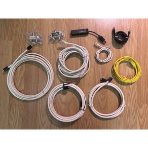 LOT CAT Coax Ethernet Patch Cable Cord 2-Way Splitter USB Adapter Modem Phone